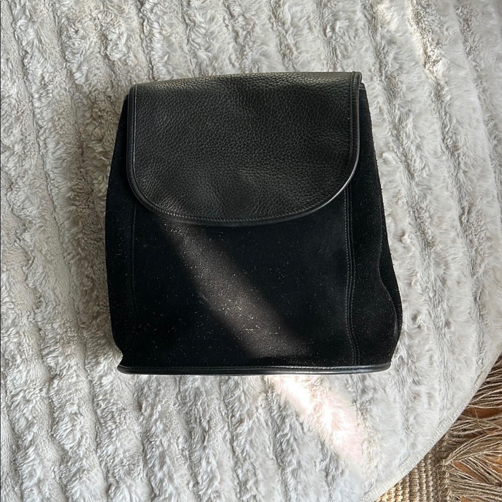 EC RARE Vintage Coach Berkeley Convertible Backpack #9016 Black Suede Leather